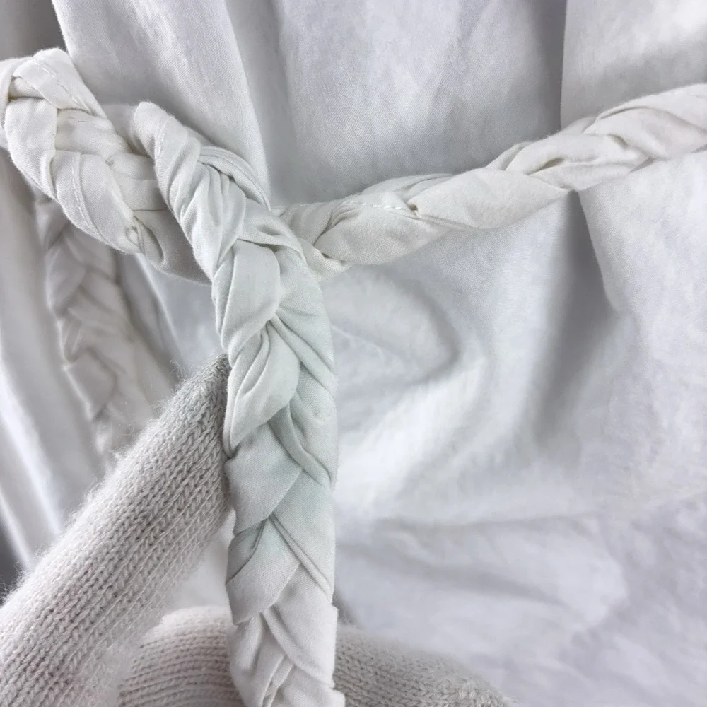 Rhode x Target Poplin One Shoulder Dress Womens‎ Medium White Ruffle Trim Belted